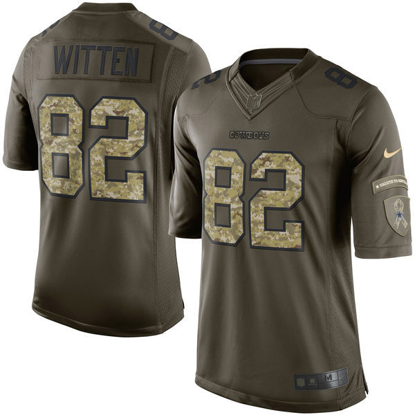 Dallas Cowboys 82 Witten Army green 2015 Nike Salute To Service